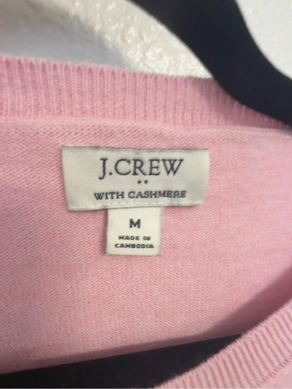 J. Crew Pastel Pink Crewneck Cashmere-Blend Sweater